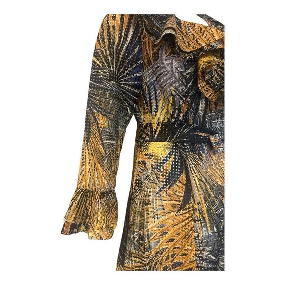 ASHRO Ruffle Wrap A-Line Desk to Dinner Cocktail Party Guest Career Church Dress - Picture 12 of 16